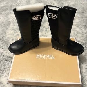Black Michael Kors boots size 7 toddlers never worn still in box